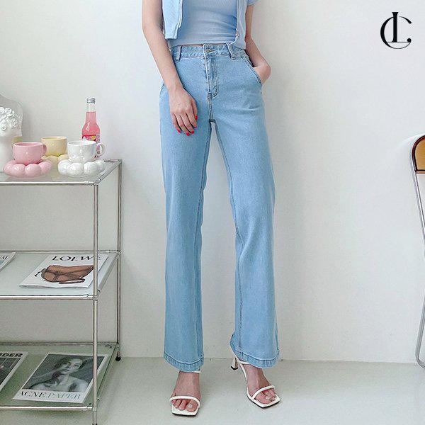 女性ジーンズ LPAP069 ビッグサイズ ワイド バックスリット スパン パンツ 女性ファッション