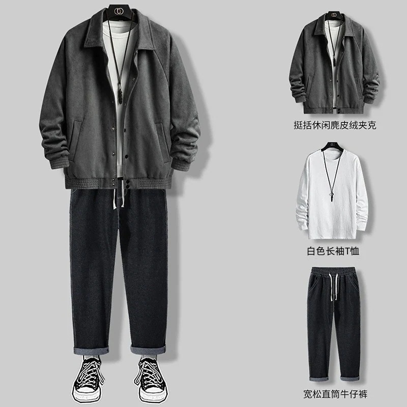 ファッション メンズ カジュアル スーツ ジャケット トレンド ジャケット ウェア お揃い ハンサム セット