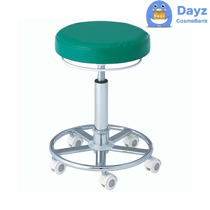 スターカッティングチェア ホワイトキャスター　グリーン　　カットチェアー 椅子 定番品　　キャンセル返品不可商品