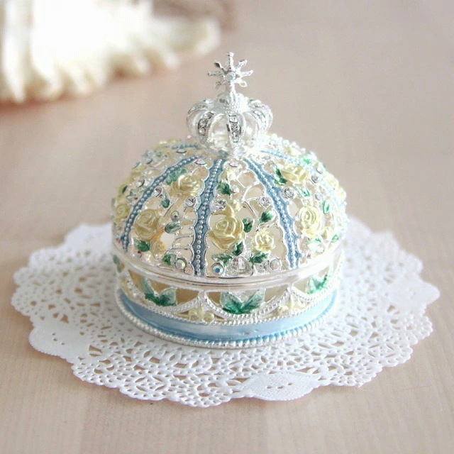 【ジュエリー ボックス】 ローズクラウン バラ 王冠 シルバーブルー EX6013 5,260円