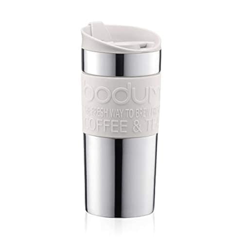 BODUM ボダム タンブラー 水筒 TRAVEL MUG トラベルマグ 350ml オフホワイト ステンレス製 保温保冷性 二重構造 食洗器可 アウトドア 【正規品】 11068-913