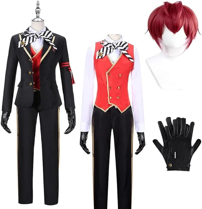 wusuobic[迅速な出荷]リドル 寮服 リドルローズハート コスプレ Riddle 寮服 コスチューム 高級 ハロウィーン ハロウィン 学園祭 祭り 手袋ウィッグ付き 7,216円