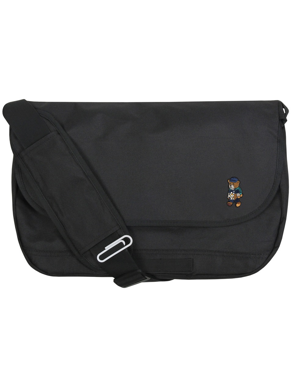 GRAVER デイジーブーケベア刺繍入りクロスメッセンジャーバッグブラック