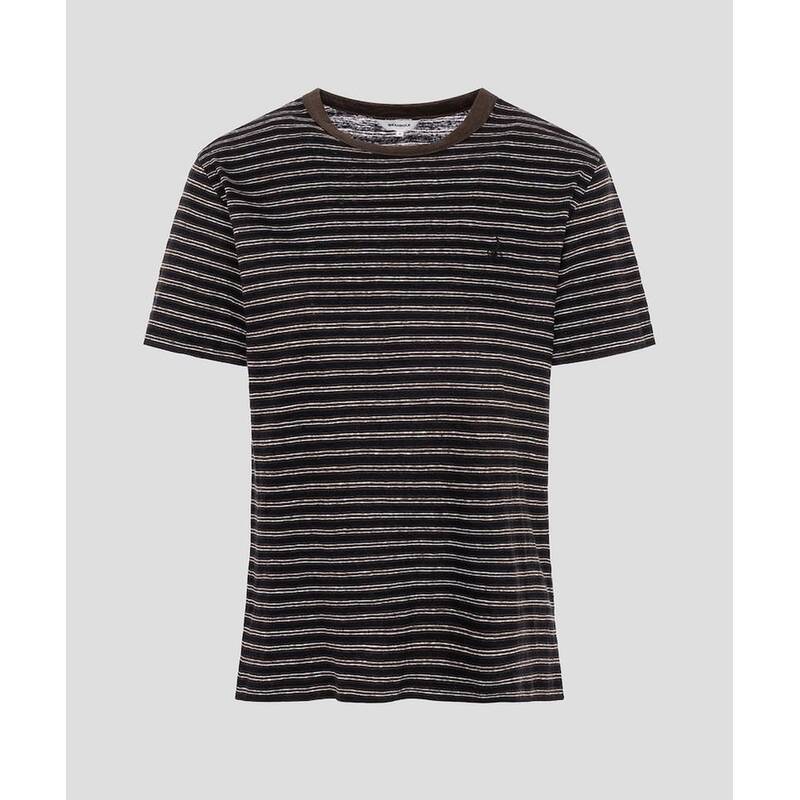 BEANPOLE LADIES リネンストライプ レギュラーフィット 半袖Tシャツ - ブラック (BF6442C115) BF6442C115 377264