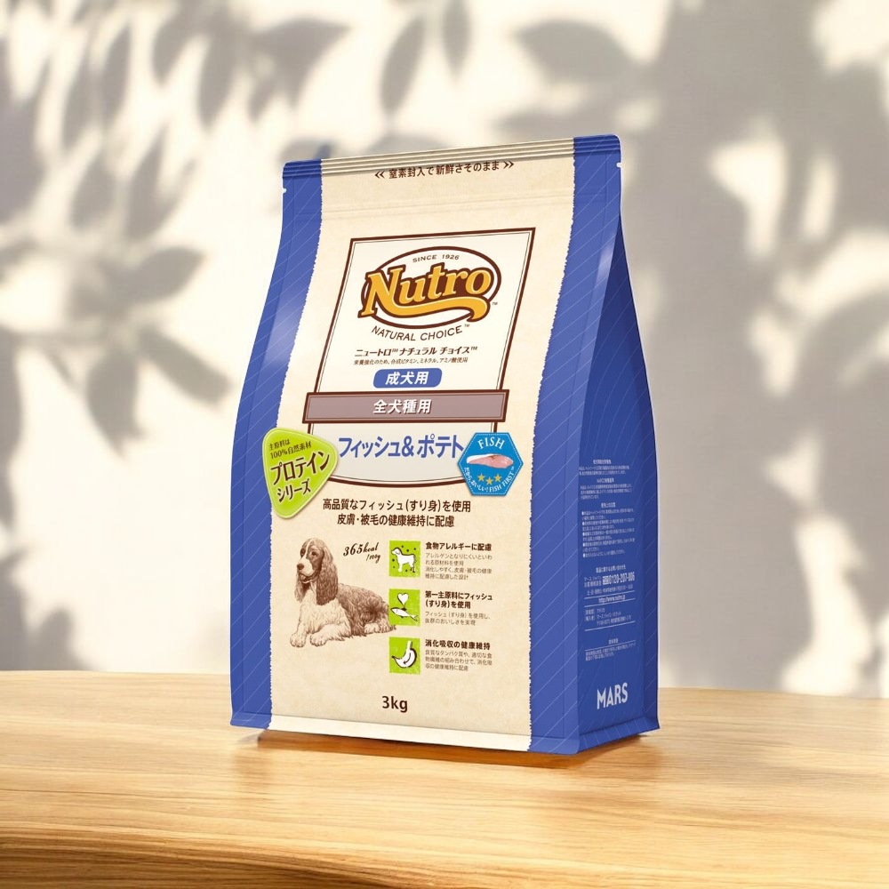 Nutro ナチュラルチョイス 全犬種用 成犬用 フィッシュ&ポテト 3kg ドライフード 総合栄養食 ドッグフード 犬 自然素材 香料・着色料 無添加 食物アレルギーに配慮 ニュートロ 5,410円