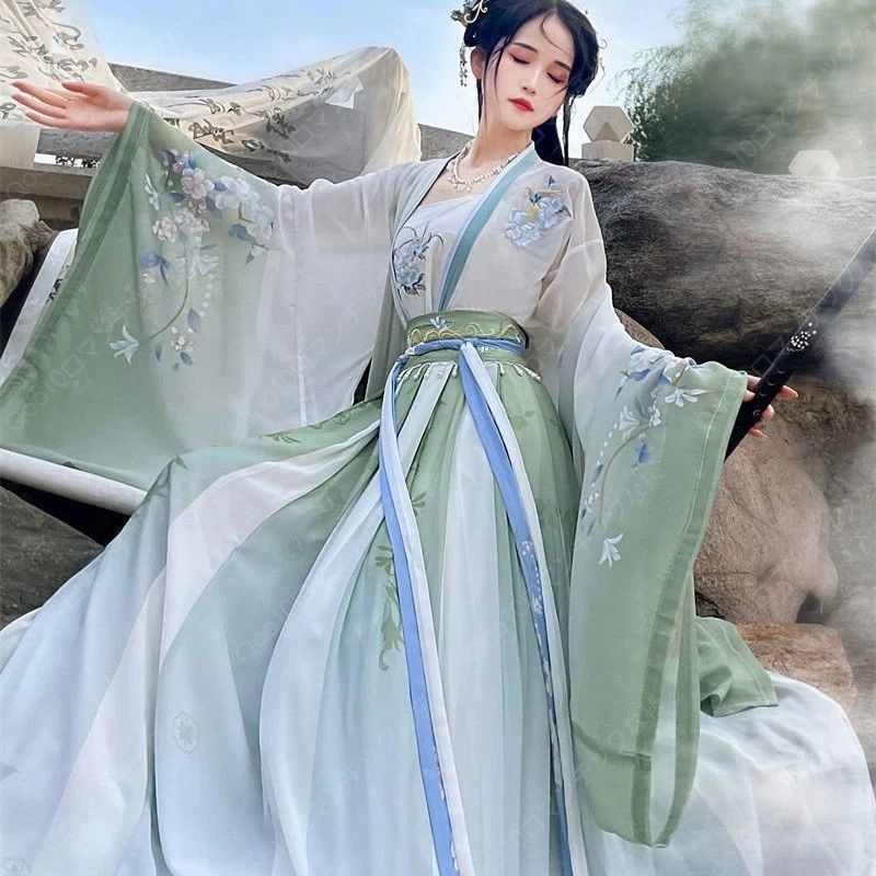 【2024新品追加】【最安値挑戦】唐時代に作られた漢服の古代風学生腰丈アンダースカート大きなスイングスカート付き写真館の台本が超妖精春秋成人漢服を殺す-71