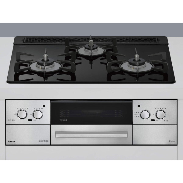 RHS31W42J1RSTW-LP ナイトブラック Lisse（リッセ） ビルトインガスコンロ （プロパンガス用・3口・左右強火力タイプ・幅60cm） 74,719円