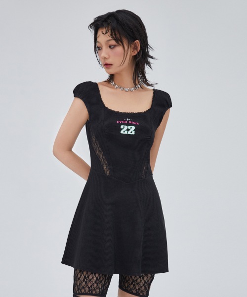 [LALAFOX] エバーローズレースドレス ( BLACK )