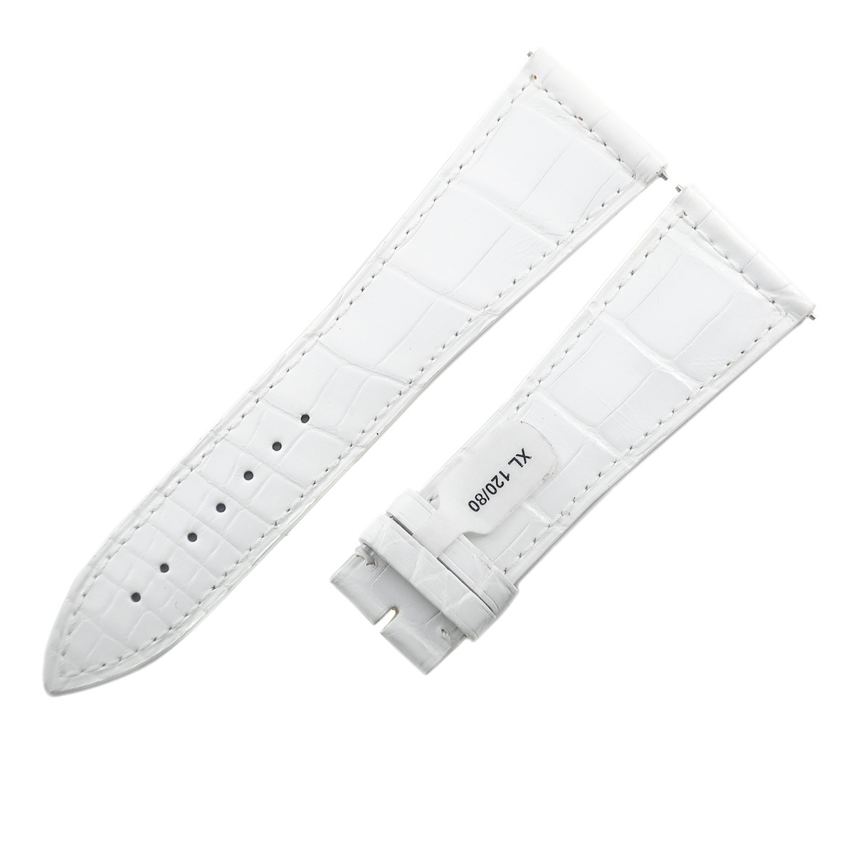 マスタースクエア 6000 H用 クロコバンド メンズ 未使用 純正 替え シャイニー 艶 26mm ホワイト 白 3年保証