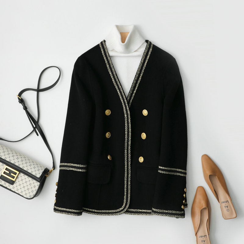 10% カシミヤ両面カシミヤコート女2023秋冬新作ショートモデル小柄毛コート小香風