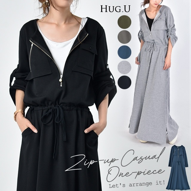 10月中旬入荷 ワンピース レディース ロングワンピース パーカーワンピース ワンピ マキシ 長袖