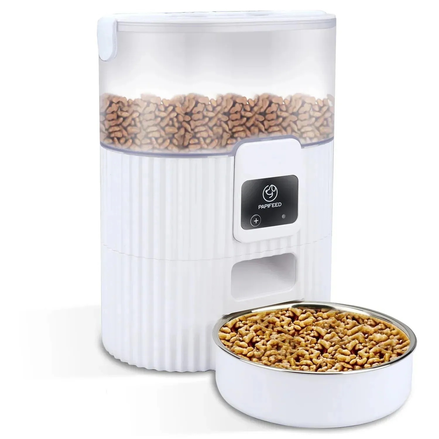 自動給餌器 猫 中小型犬用 タイマー機能 3L容量　WIFI　遠隔操作　タイミング定量 給餌　2WAY給電 手動給餌 自動餌やり機 ステンレス皿 操作簡単 お手入れ簡単