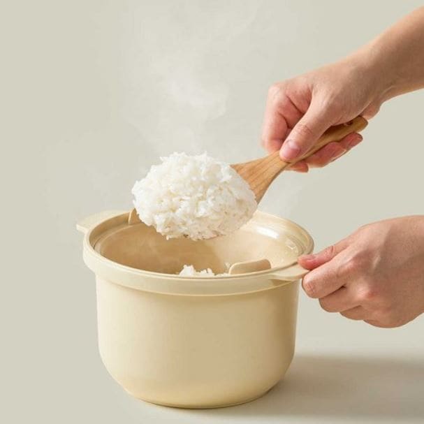 【糖質オフ×電子レンジ】カロボールダイエットご飯を10分で！簡単炊飯器 クリーム 1個 ジョイ炊飯器