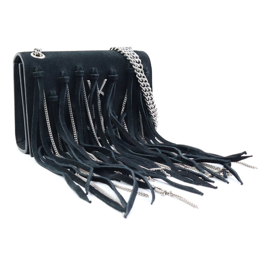 サンローラン SAINT LAURENT ショルダーバッグ スエード ブラック シルバー レディース 402567 h30688a 63,250円