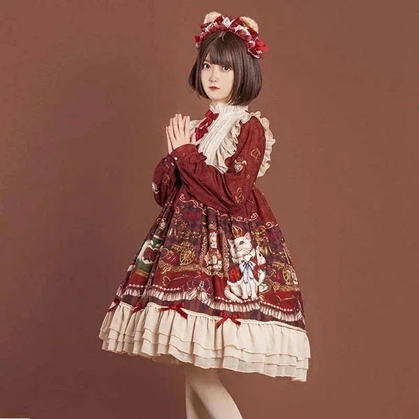 ロリータ ワンピース Aライン リボン Lolita レディース コスチューム 衣装 甘ロリ 姫ロリ ハロウィン かわいい フリル 仮装 パーティ髪飾り イベント ファッション