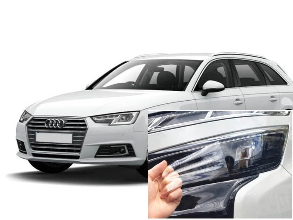 ヘッドライトプロテクションフィルム (アウディ A4 アバント B9) 車種専用 カット済み 左右セット ヘッドライト保護 8WCVN audi用