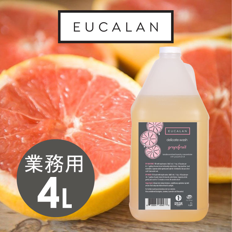 グレープフルーツ 大容量4L すすぎ不要 エコ洗濯洗剤 デリケート衣類 下着 オシャレ着洗い