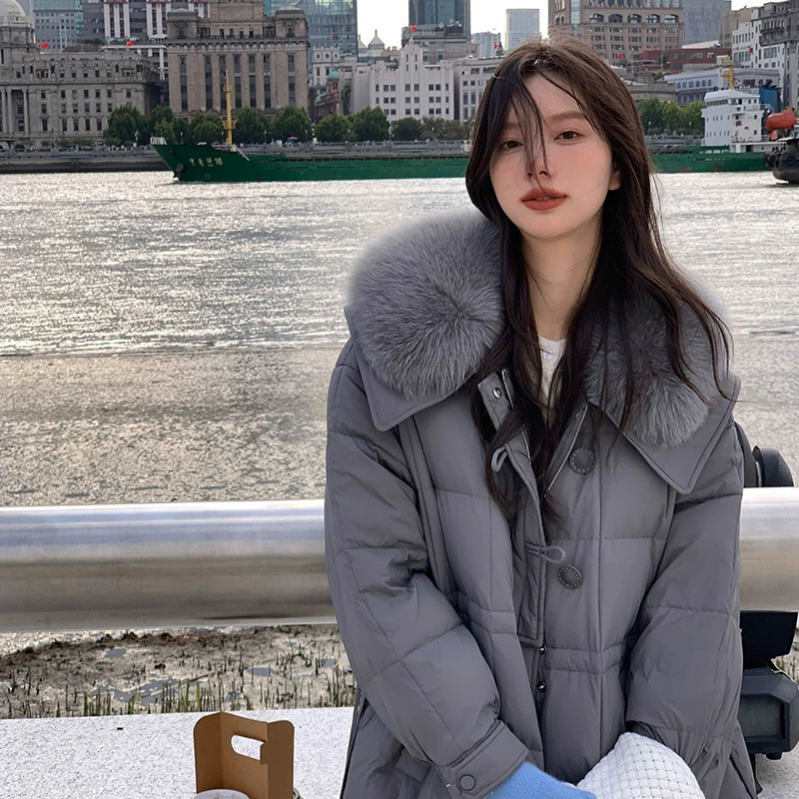 ダウンコート ファー付きフード ロング ダウン ジャケット 中綿 い おしゃれ レディース ファッション 暖かいレディース 大きいサイズアウトドア 防風 OceanMap