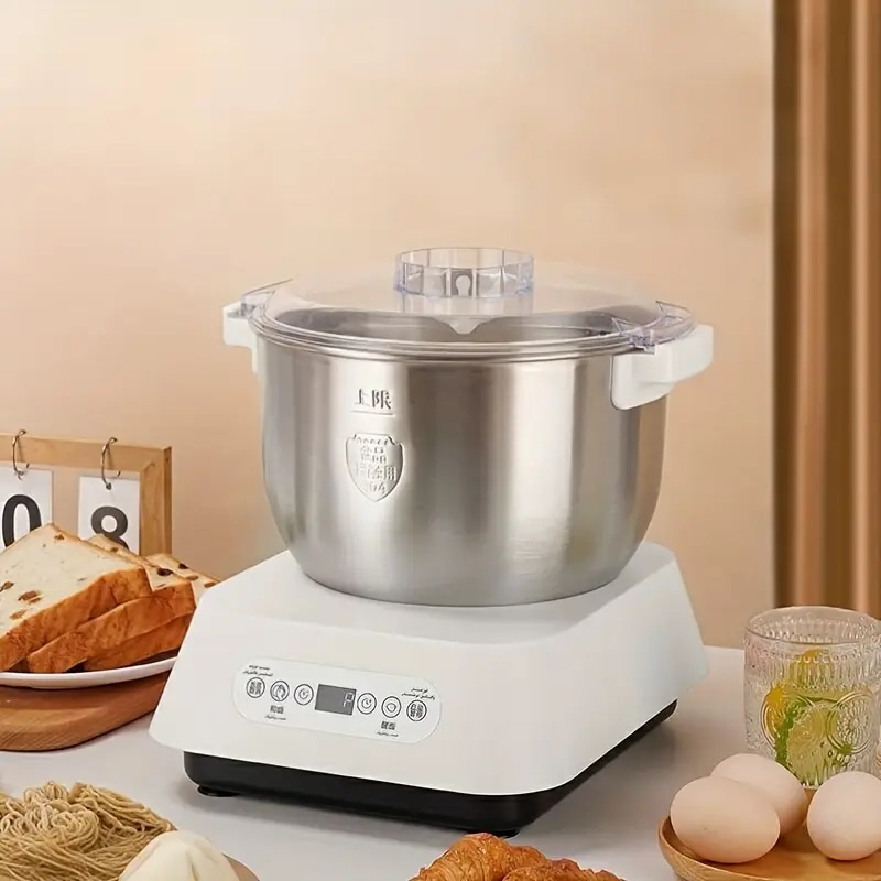 ニーダー 家庭用パンこね機 5L 生地こね 発酵 ステンレスポット 扇形羽根 パン お菓子 ピザ パスタ うどん 餃子生地作り 簡単操作