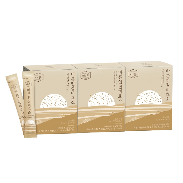 [韓国国民酵素]正しいインジョルミ酵素穀物発酵酵素食品, 30P, 90g, 3ボックス(計90P)