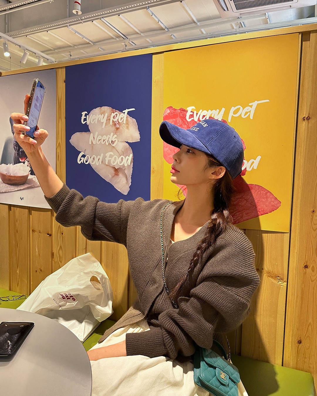 Vネックウールニットカーディガン韓国ファッション レディース