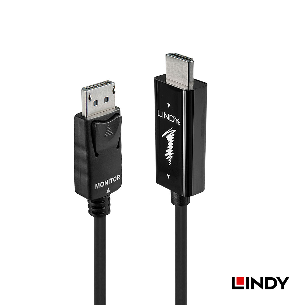 【41485】 LINDY 1m HDMI 2.0 to DisplayPort 1.3変換ケーブル