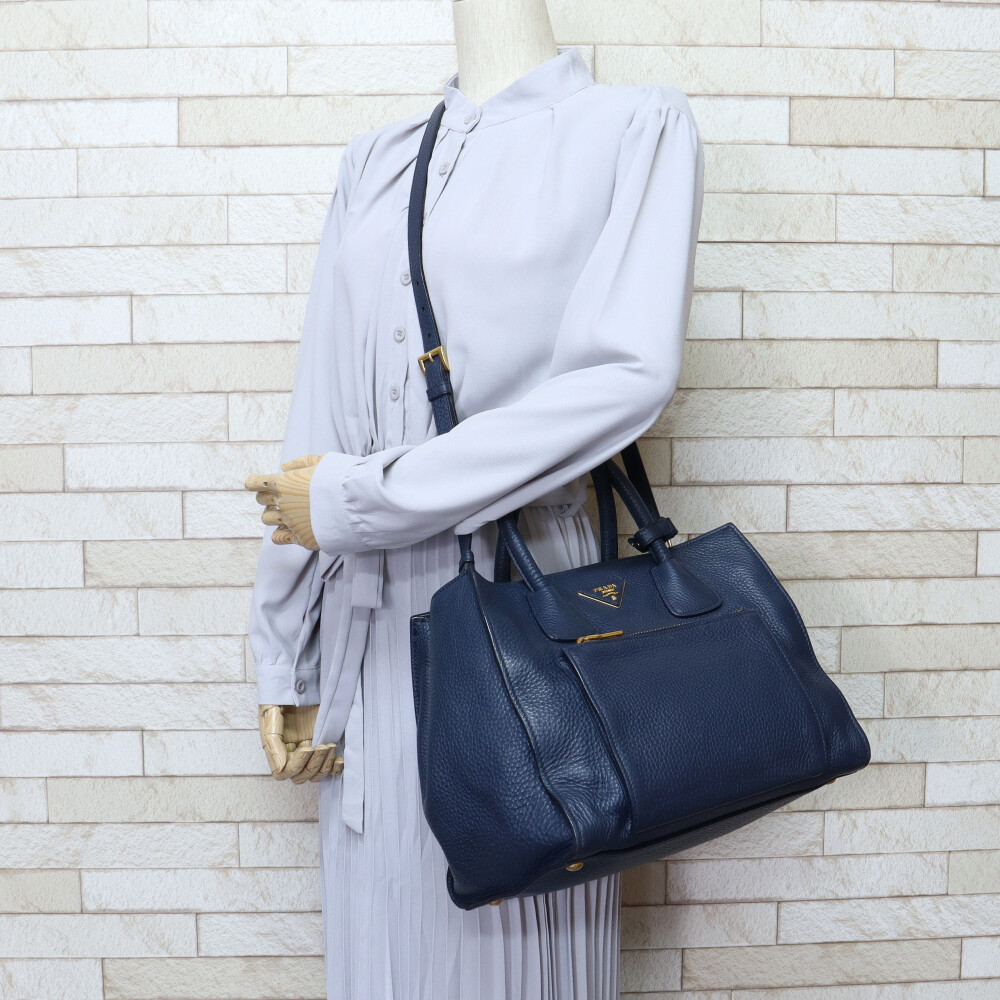 プラダ PRADA VIT DAINO ハンドバッグ BLUETTE レディース 中古 59,400円