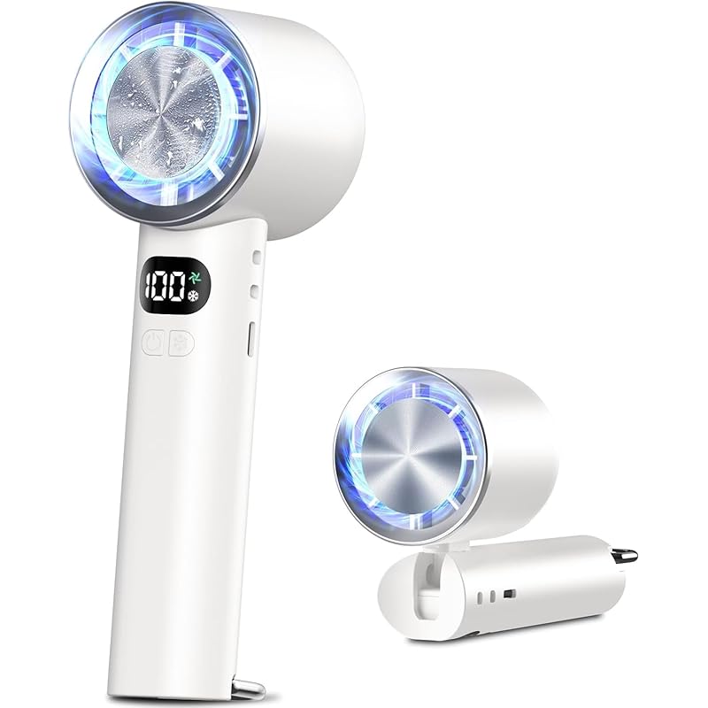 即納：ハンディファン 冷感プレート 【2025新型登場 1秒瞬間冷却】 携帯扇風機 6800mAh大容量 usb充電式 手持ち扇風機 首掛け ミニファン クーラー機能 軽量 強力 100段階調節 折り