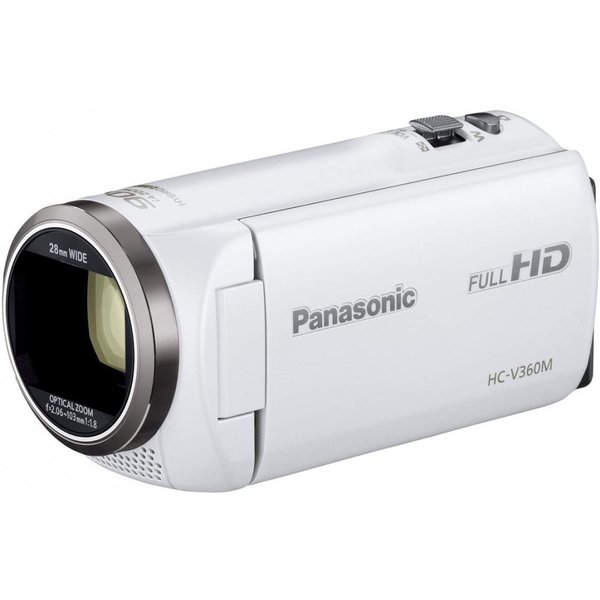 【中古】パナソニック Panasonic HDビデオカメラ V360M 16GB 高倍率90倍ズーム ホワイト HC-V360M-W