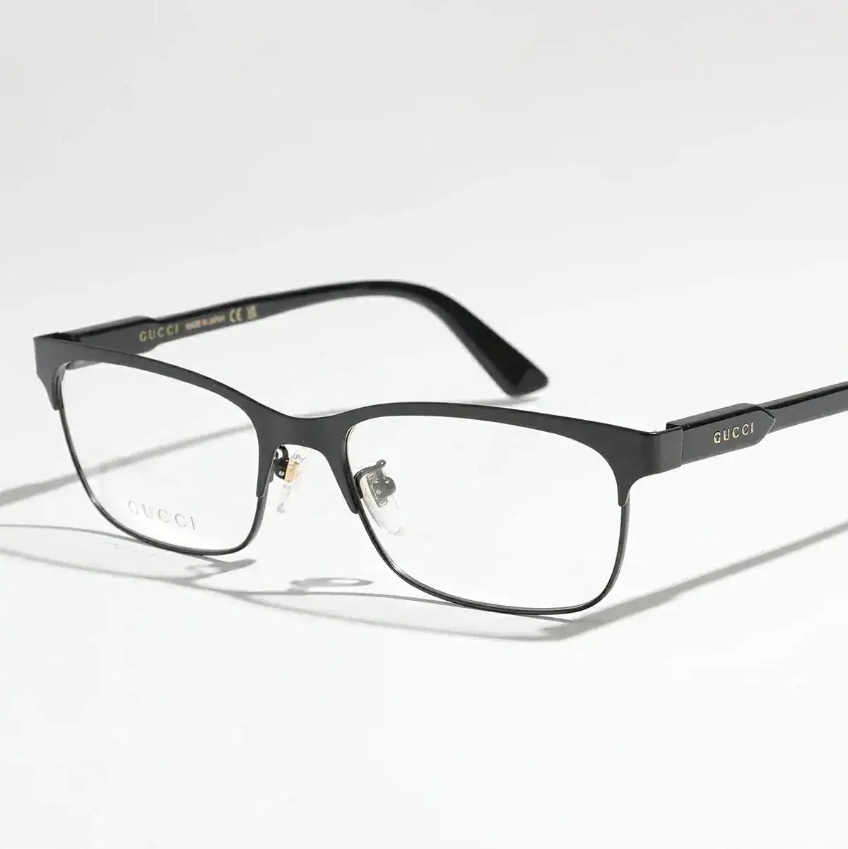 GUCCI グッチ メガネ GG0494OJ メンズ スクエア型 めがね 眼鏡 ロゴ アイウェア 黒縁メガネ 伊達メガネ 001/Black-Black-Tra