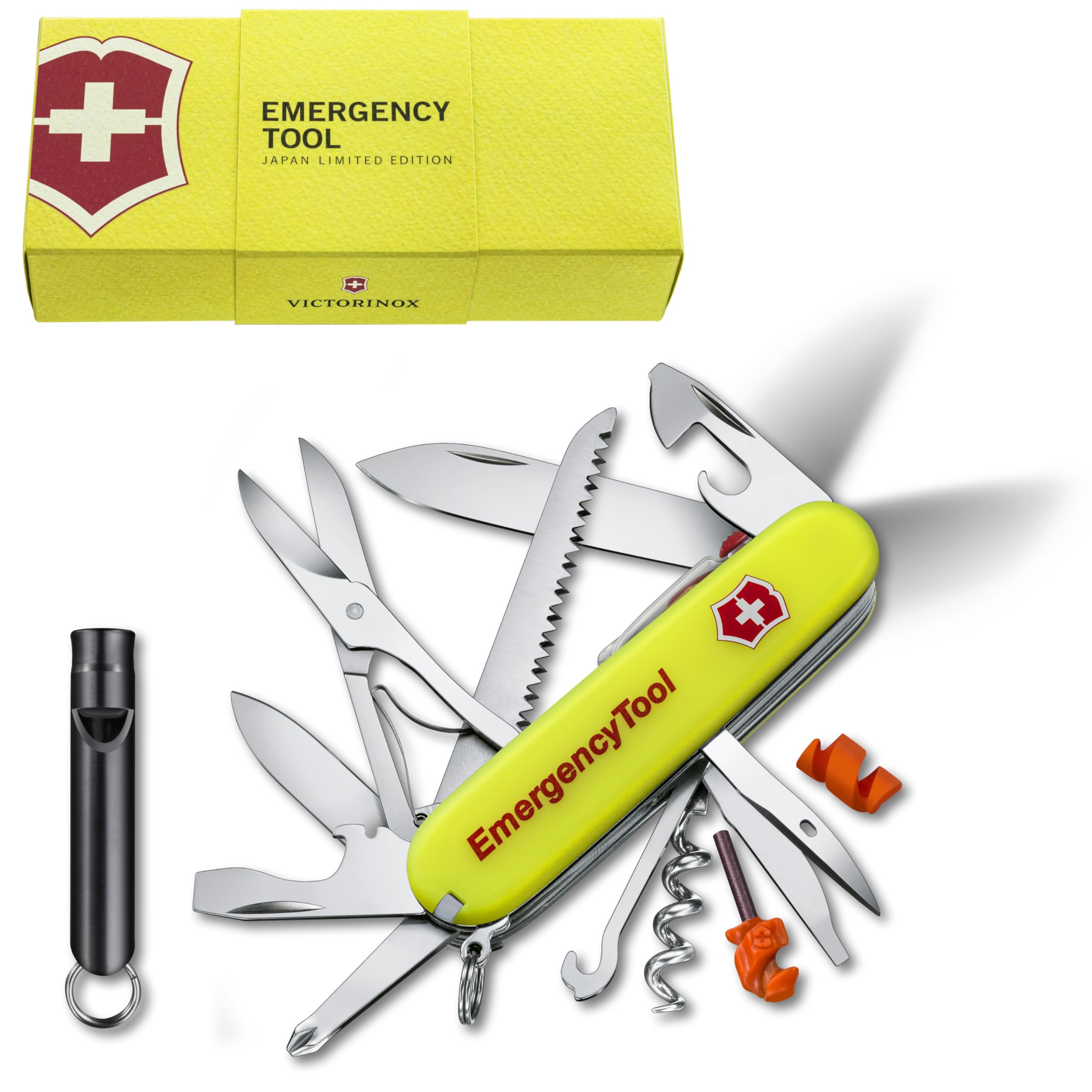 VICTORINOX(ビクトリノックス) エマージェンシーツール・レスキューツール 蓄光 多機能ナイフ 防災グッズ スイス製マルチツール 小型 コンパクト 十徳 万能 登山 ハイキング キャンプ用 【