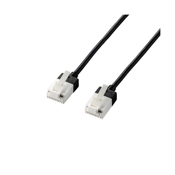 （まとめ） エレコム LANケーブル/CAT6A/スーパースリム/爪折れ防止/10m/ブラック LD-GPASST/BK100 (×2セット)