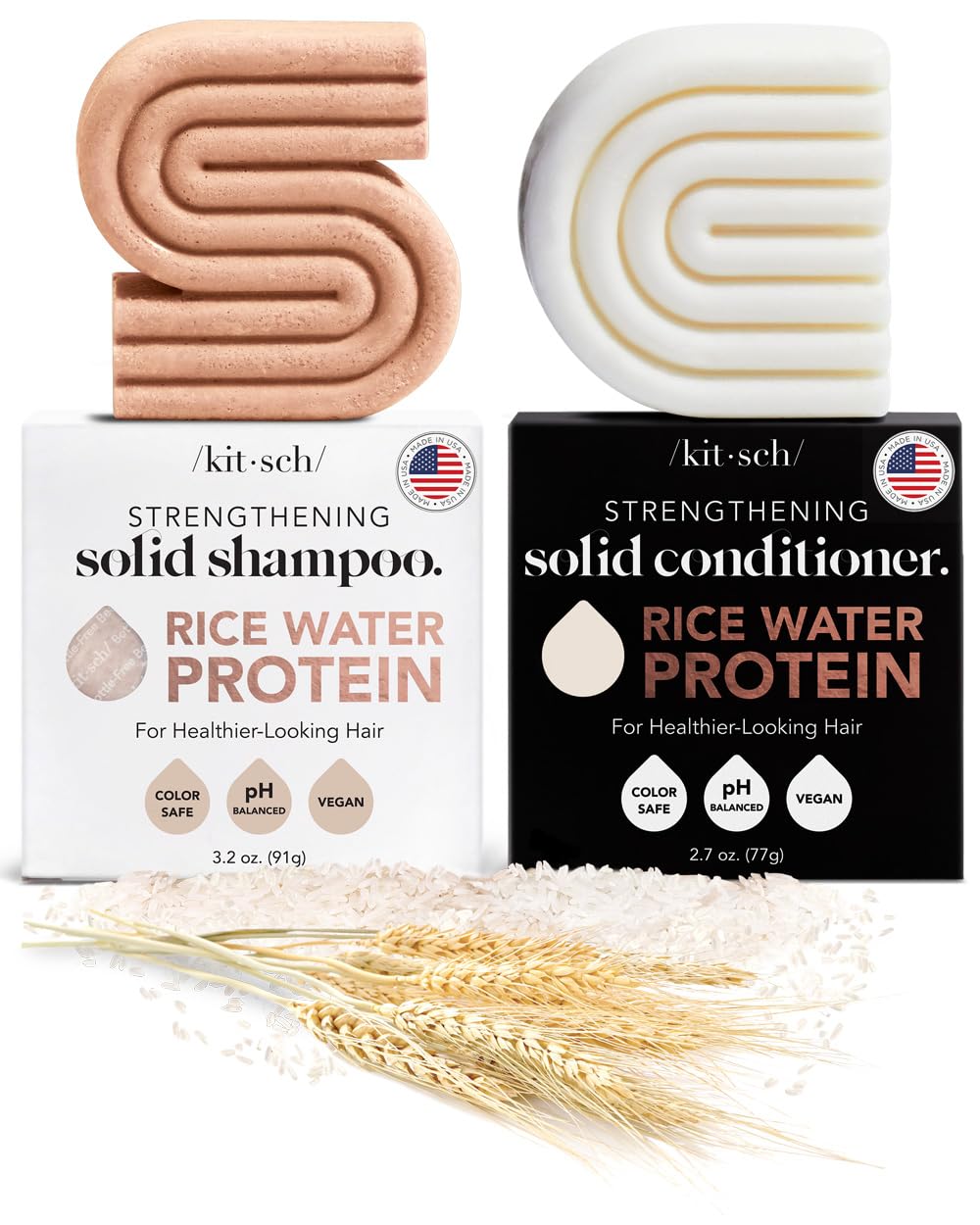 Kitsch Rice Bar Shampoo and Conditioner Bar for Hair Growth Rice Shampoo Bar ＆ Conditioner Bar for S