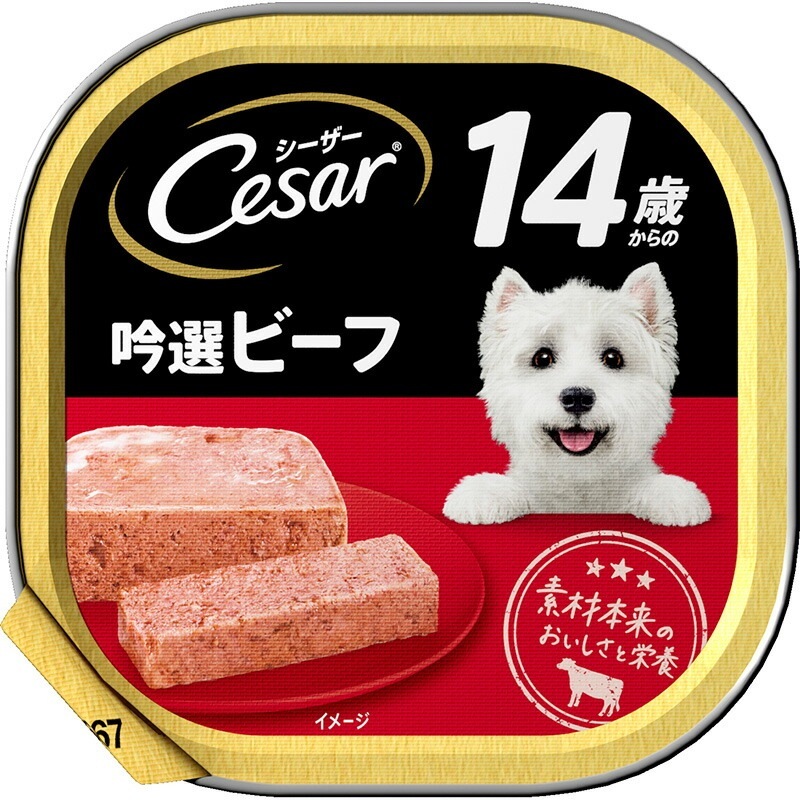 （まとめ買い）マース シーザー 14歳 吟選ビーフ 100g 犬用フード [x24]