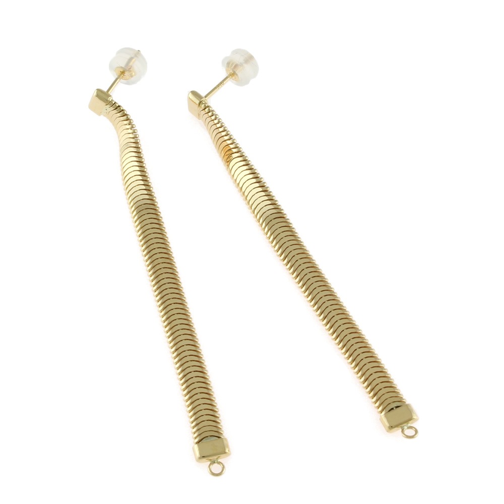 オーバルスネーク ロング 2way ピアス 18金 K18ゴールド 新品