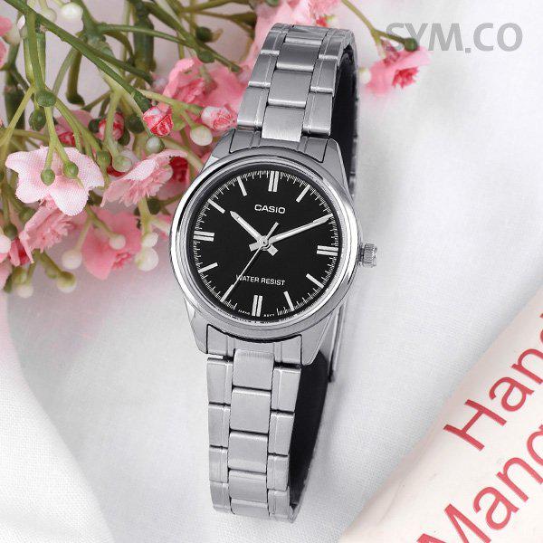 LTP-V005D-1A クラシックラウンドアナログドレス レディース メタルウォッチ d