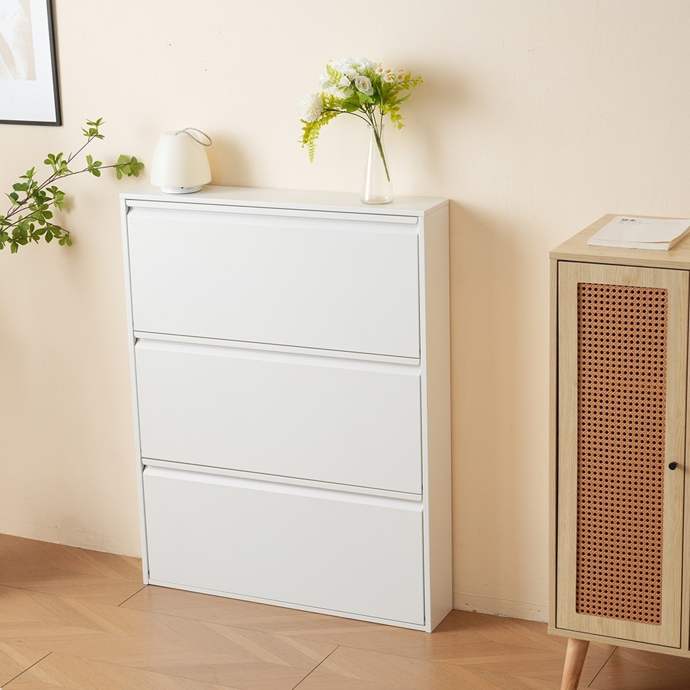 【国内即日発送】シューズラック スリム 靴箱 シューズボックス 下駄箱 省 スペース 超薄型 3段 シューズラック くつ箱 靴入れ 収納ラック エントランス 靴収納 靴収納棚 木製下駄箱 一人暮らし