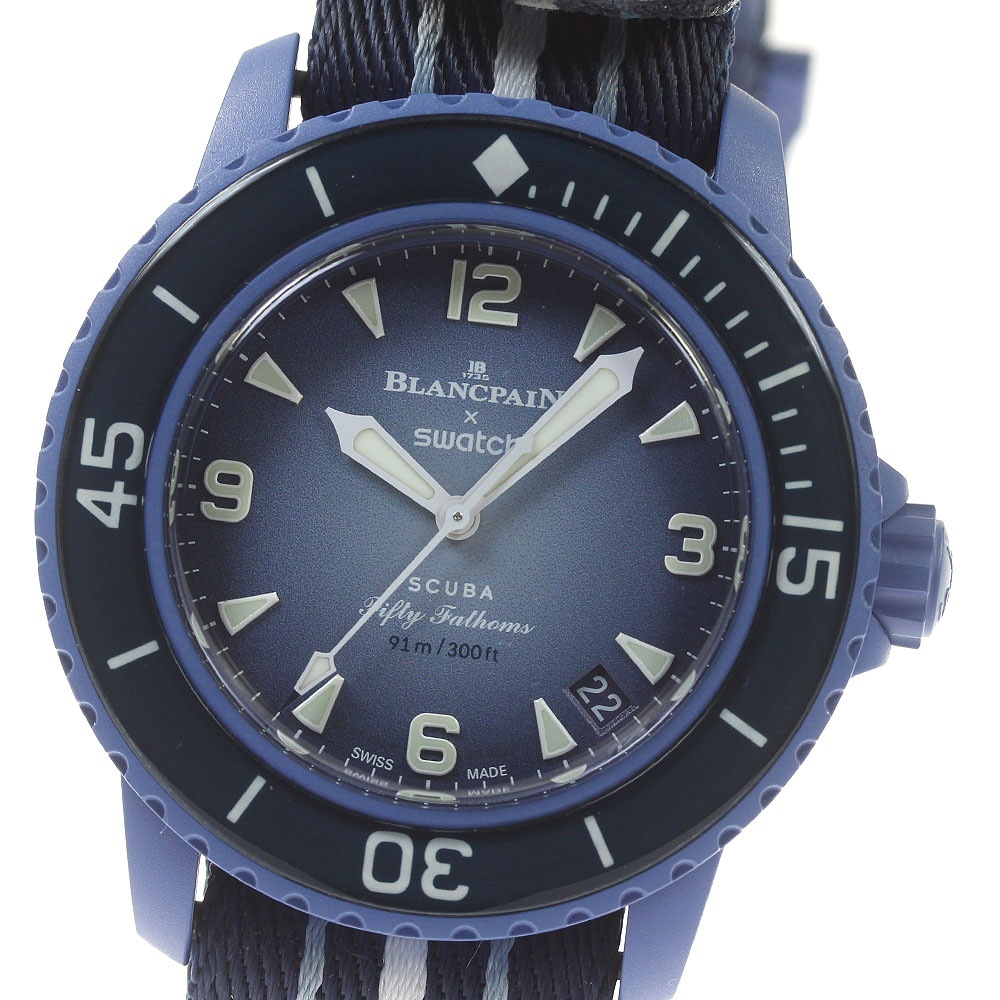 訳あり ブランパン Blancpain S035A100 フィフティファゾム デイト 自動巻き メンズ 箱保証書付き_801622【中古】