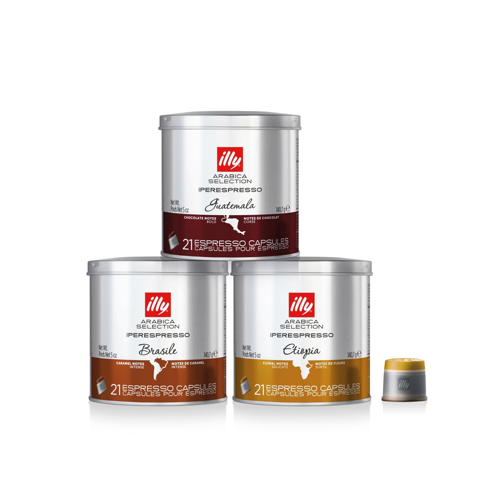 カプセル コーヒー バンドル パック 63個入 アラビカ(Brazil + Guatemala + Ethiopia) X 1セット