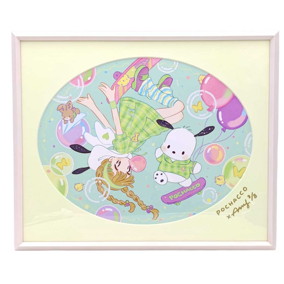 【中古】FANCY SANRIO CHARACTERS vol.8 AAMY POCHACCO ポチャッコ サンリオ 限定8枚 描き下ろし アミ 複製原画 額縁入り