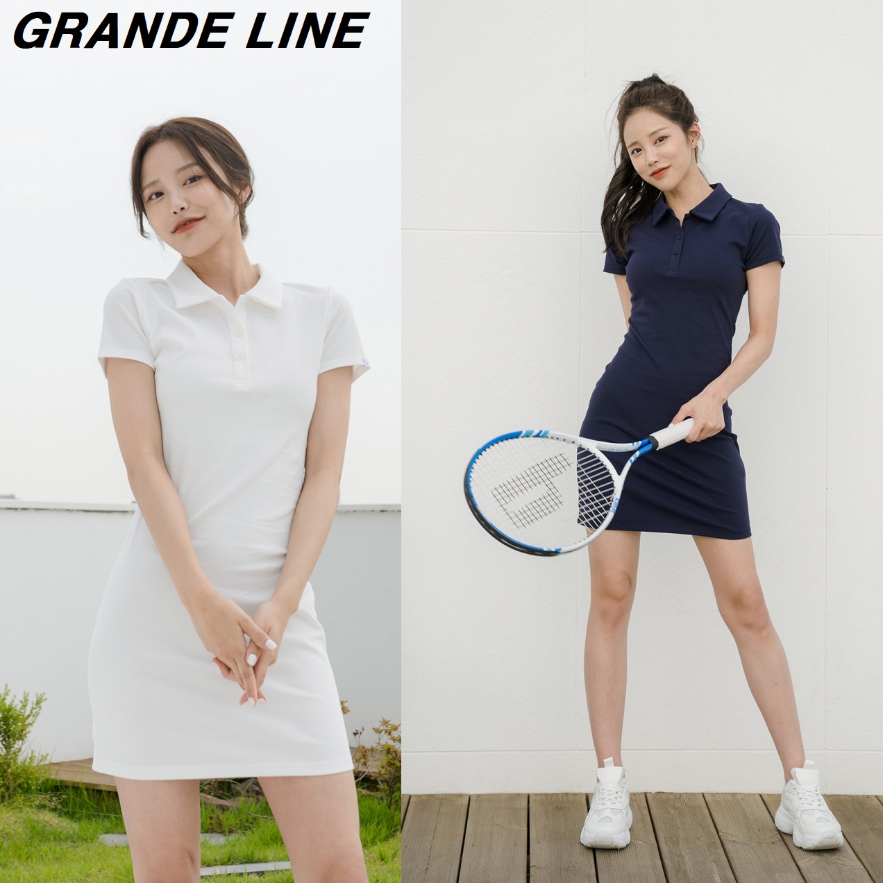 [GRANDE LINE] 23 S/S人気ポロピケイワンピース [2色]