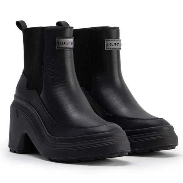 ハンター HUNTER レディース リファインド エクスプローラー ヒール チェルシー ブーツ シューズ WFP8001LEA-BLK