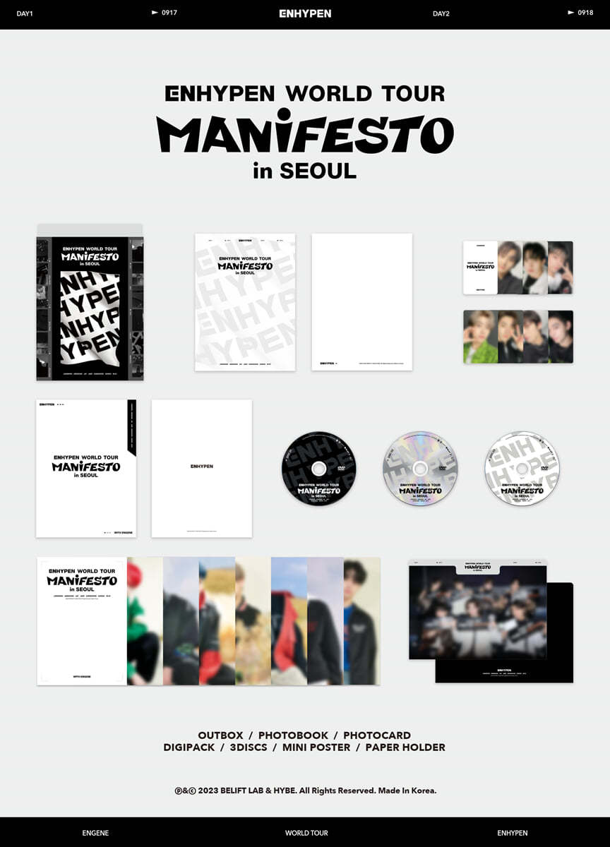 （初版DVD）エンハイプENHYPEN ENHYPEN WORLD ツアーワールドツアーMANIFESTO in SEOUL_[未開封新品]