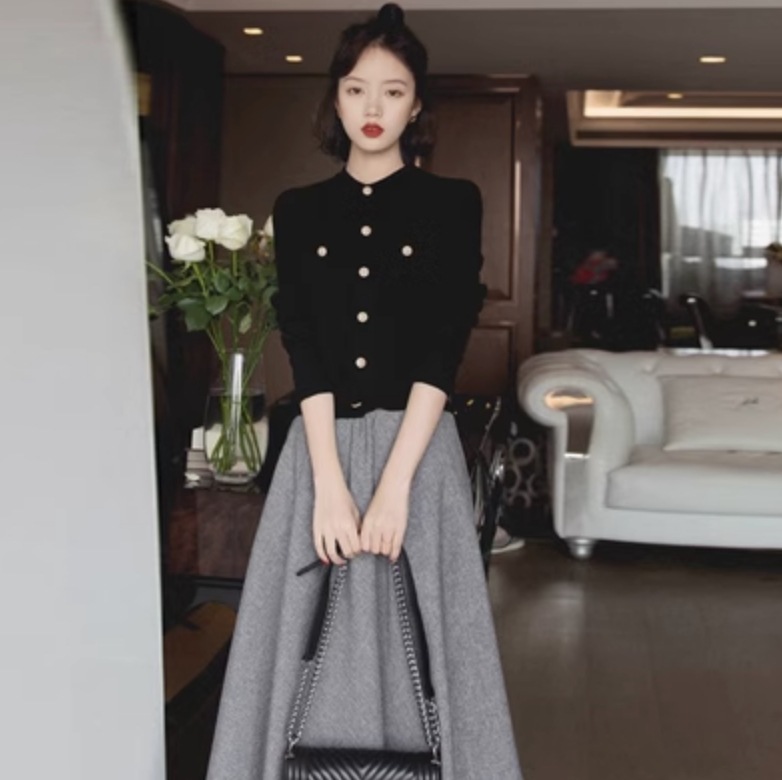 トップス スカート デート カットソー ニットソー セーター フレアスカート ミモレ ミモレ丈 袖あり 長袖 かわいい 大人可愛い きれいめ シンプル カジュアル 大人 上品 おしゃれ お洒落