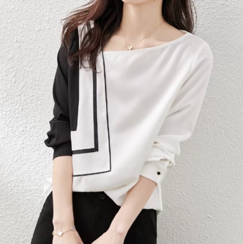 トップス デート Tシャツ シャツ ブラウス カットソー 袖あり 長袖 かわいい 大人可愛い きれいめ シンプル カジュアル 大人 上品 おしゃれ お洒落 かっこいい レトロ 大人女子 こなれ感