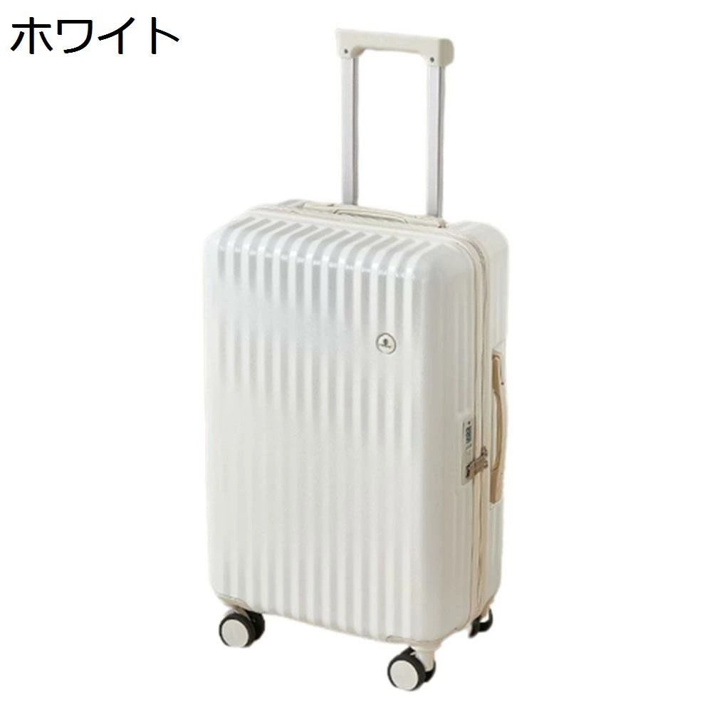 スーツケース キャリーケース 機内持ち込み 35L キャリーバッグ USB充電口 TSAロック搭載 ファスナー式 超軽量 小型 耐衝撃 静音 ダブルキャスター 360度回転 旅行 ビジネス 出張 ホワ