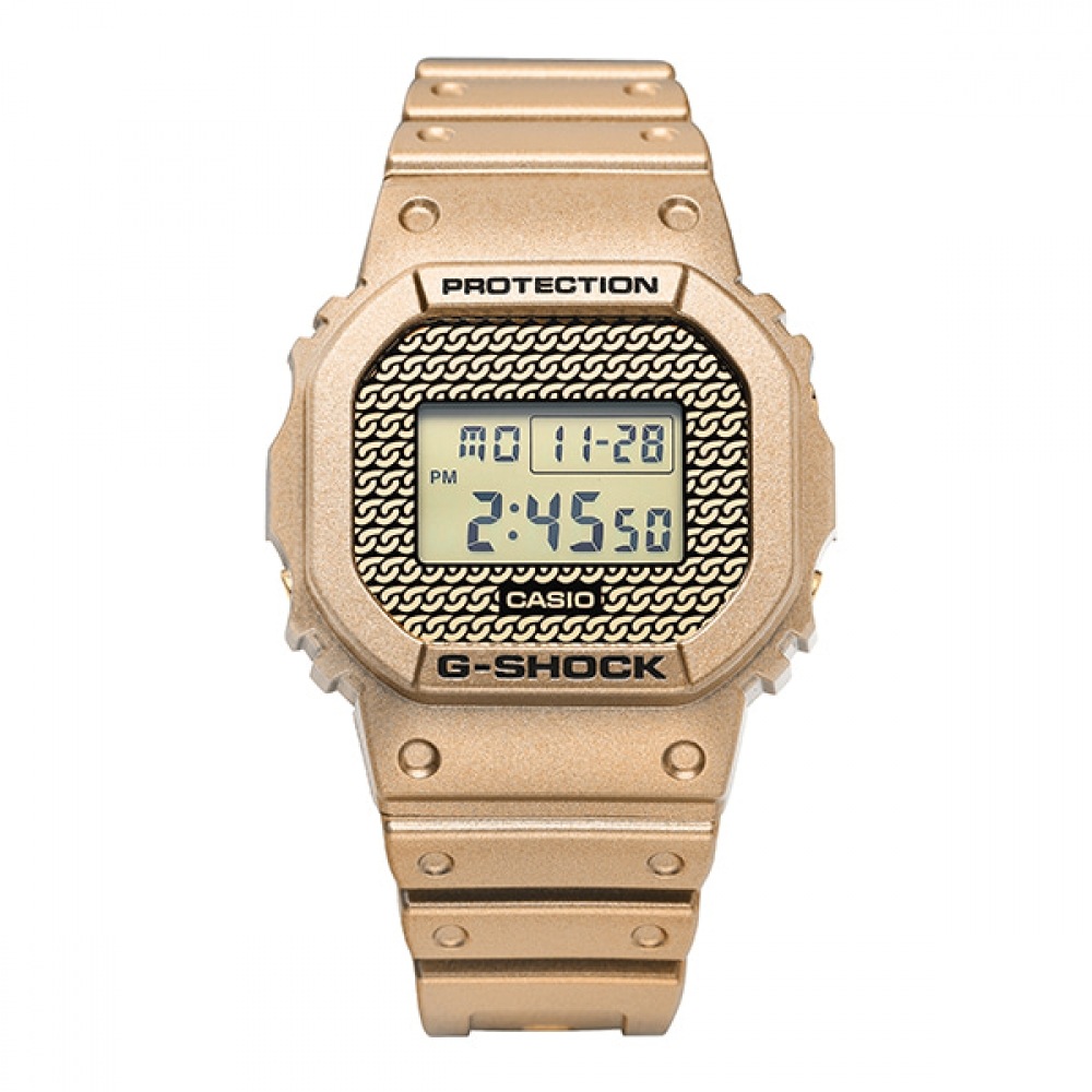 G-SHOCK DWE-5600HG-1DR (DWE-5600HG-1) 5600 シリーズデジタルスクエアスポーツソルジャーゴールドメタリックメンズ PU ウォッチ
