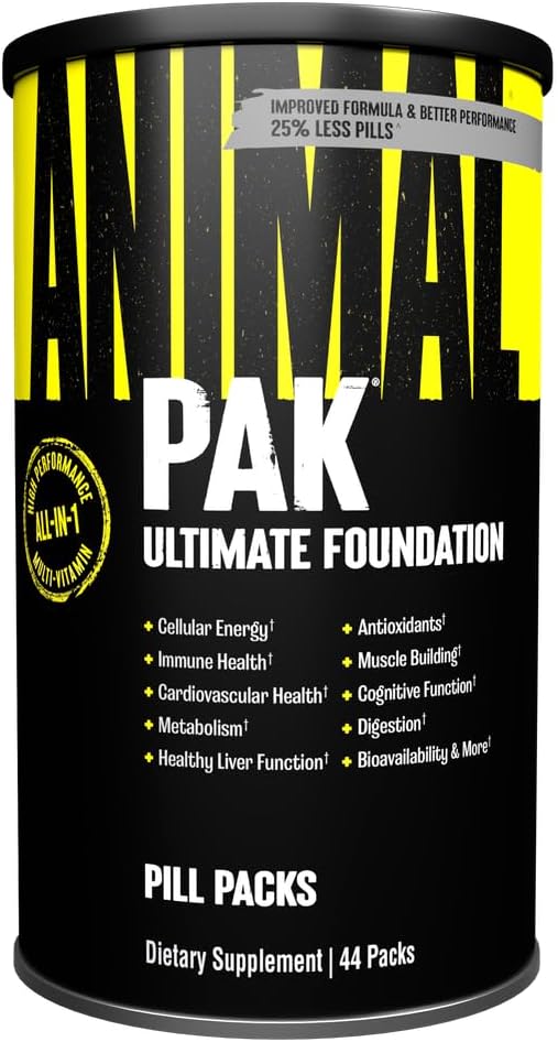 Animal Pak - Convenient Multivitamin for Men & Women Daily All-in-One Vitamin & Supplement Pack 44ct