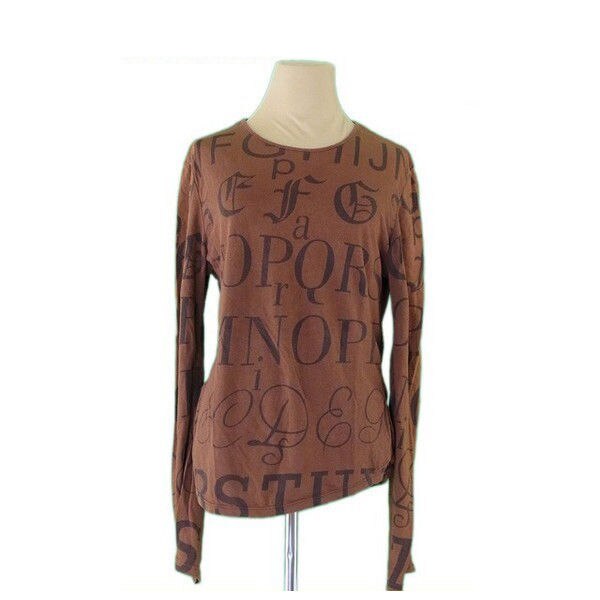 ロンT クルーネック 英字プリント MEサイズ ブラウン ブラック 中古 15,169円