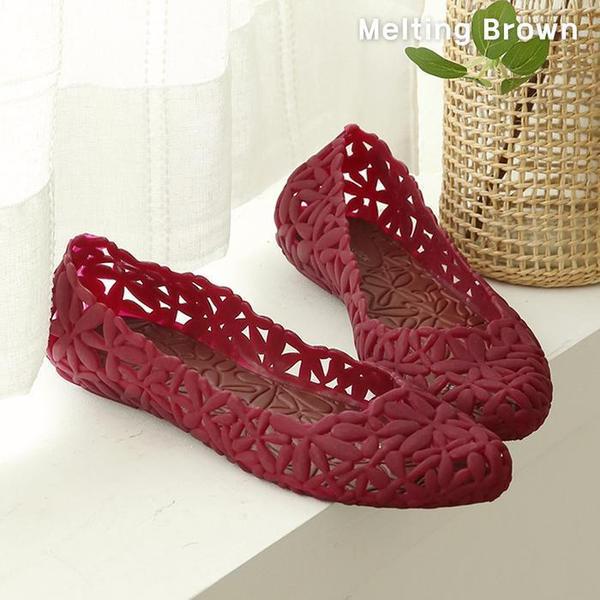 レディース夏靴フラットシューズ 女性用ゼリーシューズ